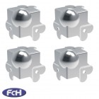 Medium Zinc Plated Cranked Ball Corners with 22mm Offset - 46mm x 46mm - Pack of 4